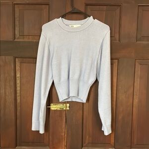 Zara Soft Blue Crew Neck Sweater